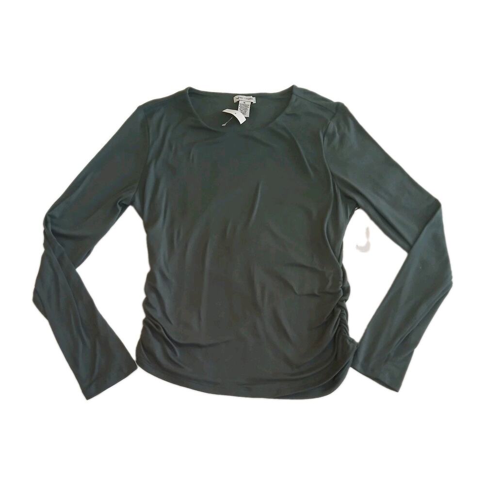 better/together Top Women XL Olive Green Long Sleeve Yoga Performance Cinched NW